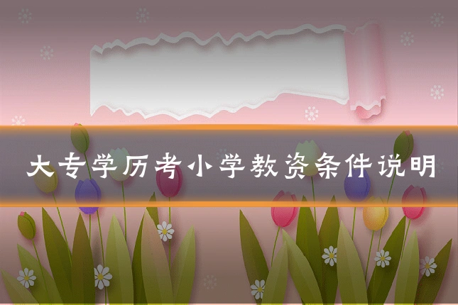 大专学历考小学教资条件说明