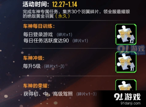 QQ飞车手游黄金羽翼碎片速刷攻略