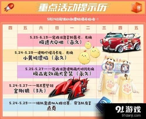 QQ飞车手游5月25日更新内容介绍