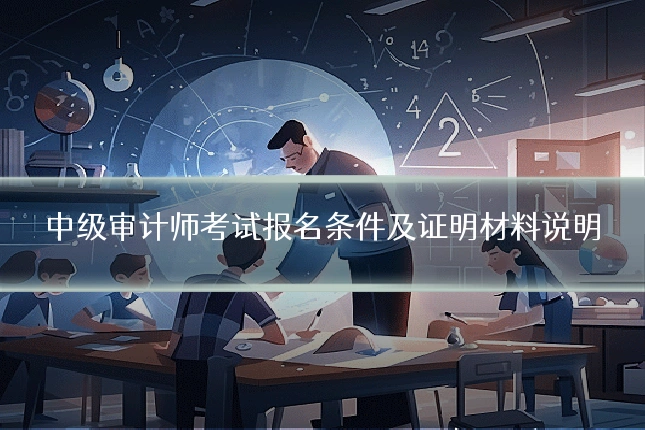 中级审计师考试报名条件及证明材料说明