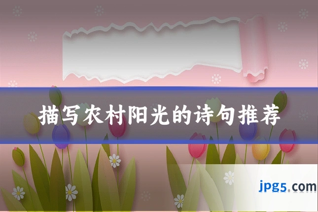 描写农村阳光的诗句推荐