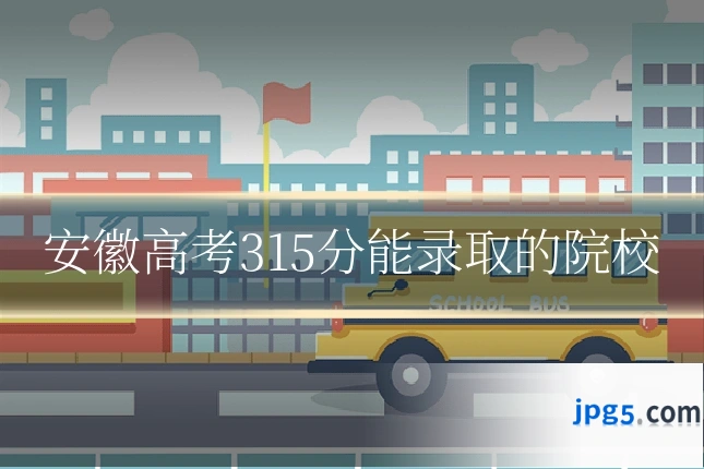 安徽高考315分能录取的院校