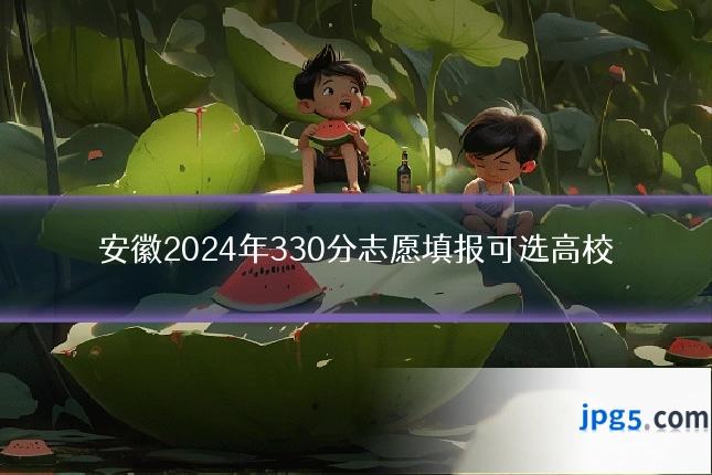 安徽2024年330分志愿填报可选高校