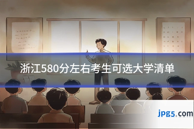 浙江580分左右考生可选大学清单