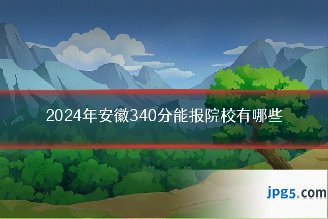 2024年安徽340分能报院校有哪些