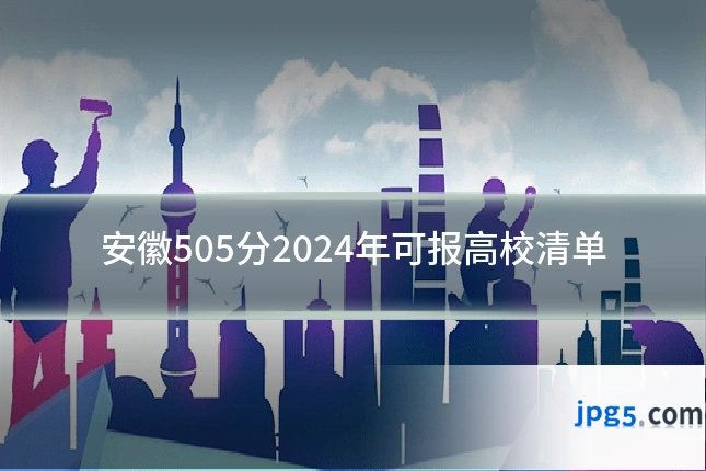 安徽505分2024年可报高校清单