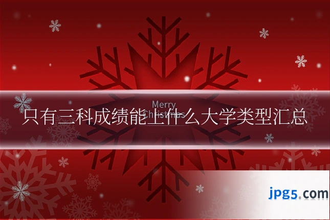 只有三科成绩能上什么大学类型汇总