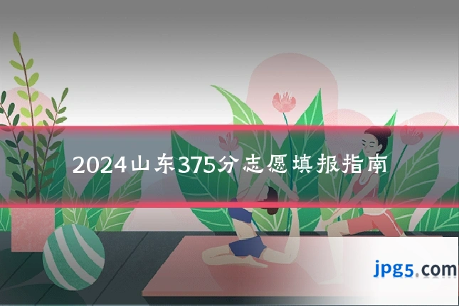 2024山东375分志愿填报指南