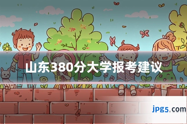 山东380分大学报考建议