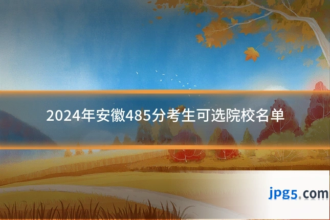 2024年安徽485分考生可选院校名单