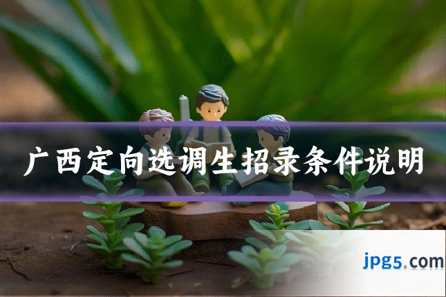 广西定向选调生招录条件说明