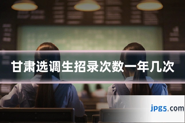 甘肃选调生招录次数一年几次