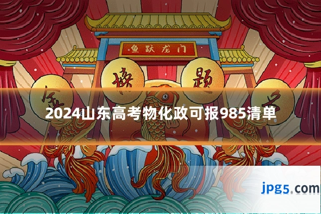 2024山东高考物化政可报985清单