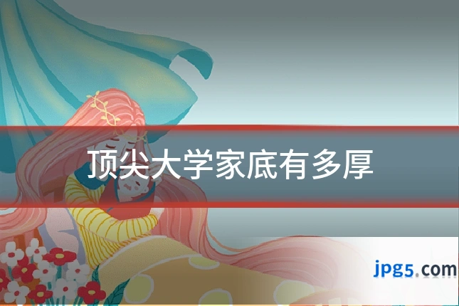 顶尖大学家底有多厚