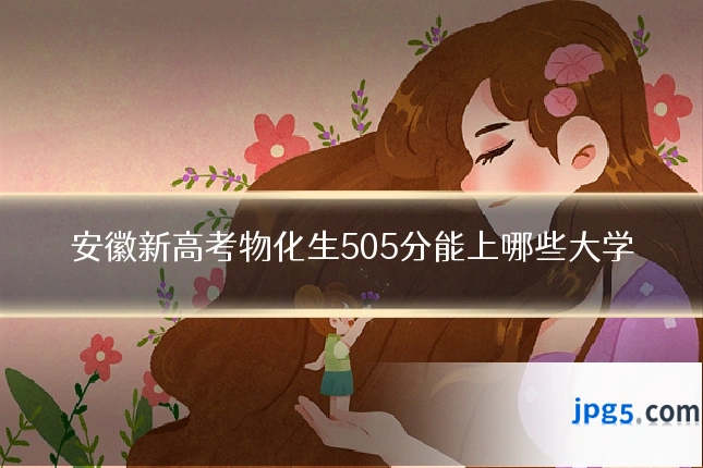 安徽新高考物化生505分能上哪些大学