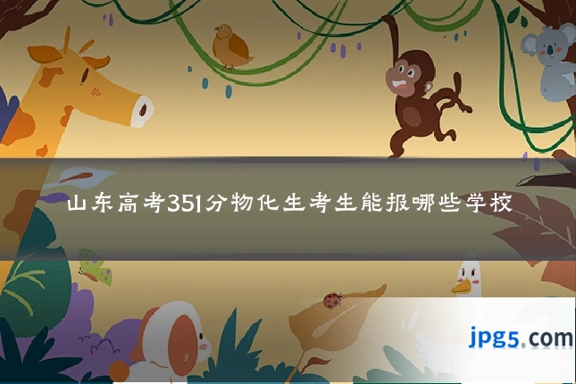 山东高考351分物化生考生能报哪些学校