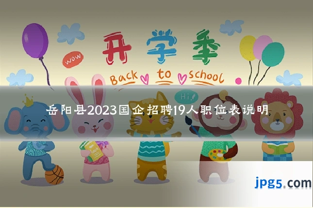 岳阳县2023国企招聘19人职位表说明