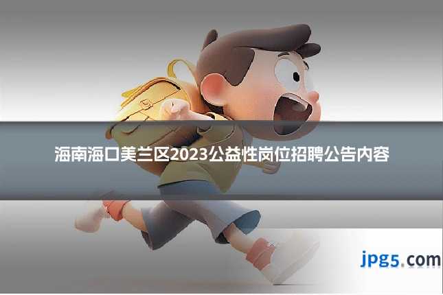 海南海口美兰区2023公益性岗位招聘公告内容