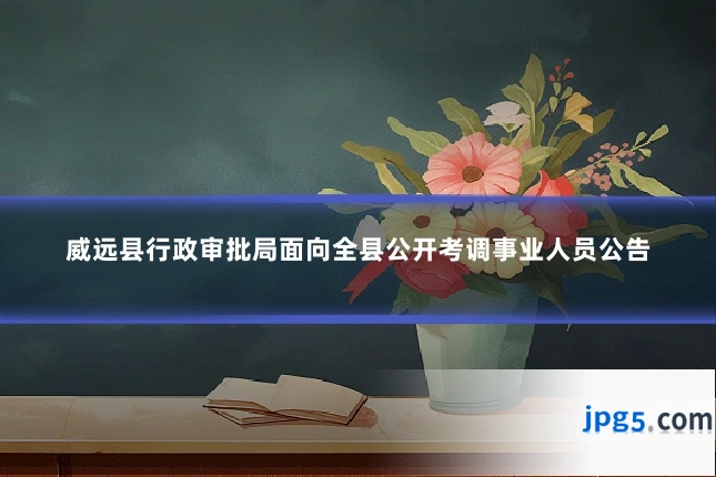 威远县行政审批局面向全县公开考调事业人员公告