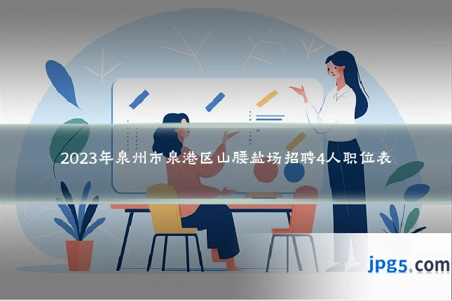 2023年泉州市泉港区山腰盐场招聘4人职位表