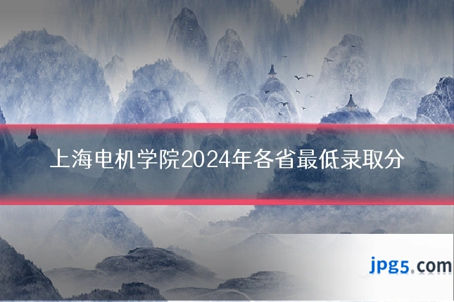 上海电机学院2024年各省最低录取分